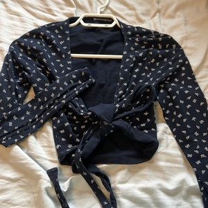 Brandy Navy floral front/side tie